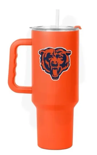 Discover Chicago Bears Tumbler Orange Blue 40 oz football Flipside Powder Coat