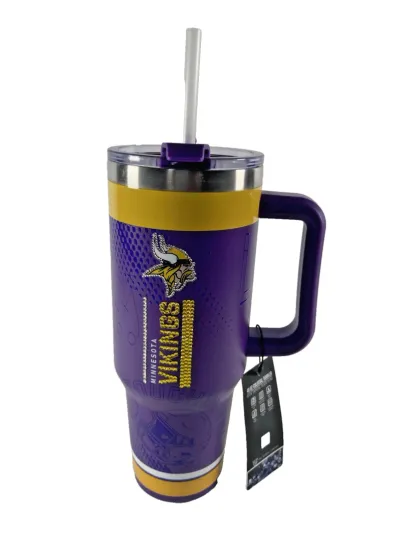Colossal Bling 40 oz Tumbler Rare Minnesota Vikings Rhinestones Memory Company