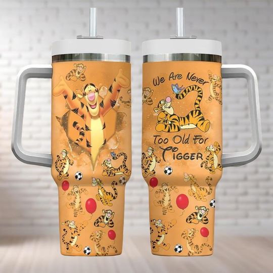 Discover Winnie The Pooh Tigger Tumbler 40 Oz, We Are Never Too Old For Tigger Tumbler, Disney Cartoon Tumbler Cups, Movie Insulated Tumbler