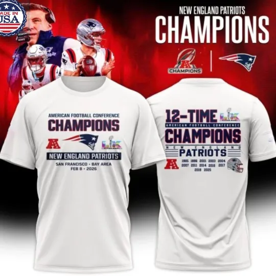 Discover New England Patriots Back2Back, 12-Time Super Bowl, East Division Champions