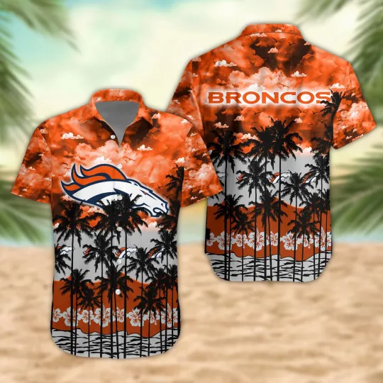 Discover Denver Football Palm Trees Sunset Hawaiian, Gift For Fans, Gift For Friends