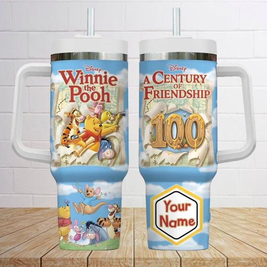 Discover Personalized Winnie The Pooh 40oz Tumbler, Disney Pooh Tumbler Cup, Pooh Bear Insulated Tumbler, Disneyland Gift