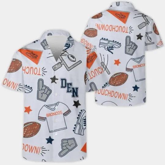 Discover Denver Football Game Day Doodles Hawaiian Gift For Fans, Gift For Friends