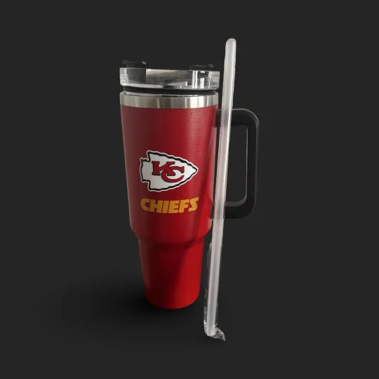Kansas City Chiefs 40oz Twist Cup Travel Thermal Mug/washable Plastic Straw