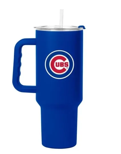 Chicago Cubs Tumbler Blue Red White 40 oz Flipside Powder Coat