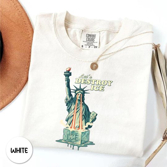 Discover Lets Destroy ICE Shirt, Retro Protest Tee, Satirical Graphic T Shirt, Subtle Abolish ICE, Anti ICE