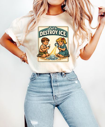 Discover Lets Destroy ICE Shirt, Retro Protest Tee, Subtle Abolish ICE Shirt, Anti ICE Tee, Anti Trump Fdt Protest Tee, Anti Fascism Shirt