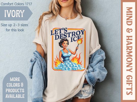 Discover Let's Destroy Ice Shirt, Anti Ice Latina Tshirt Subtle Abolish ICE Tee Pro Immigrant Shirt Human Rights Anti Trump FDT Protest