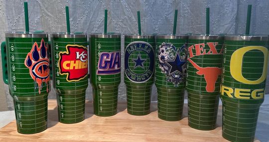 Discover Custom Football Field 40oz stainless steel Tumbler