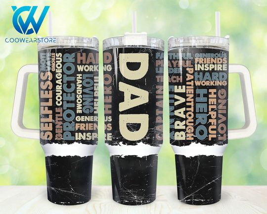 Discover Retro Dad 40oz Tumbler Wrap Png, Father Affirmations 2 pieces 40 oz Tumbler Png, Father's Day 40oz Tumbler Png Sublimation, Dad Tumbler