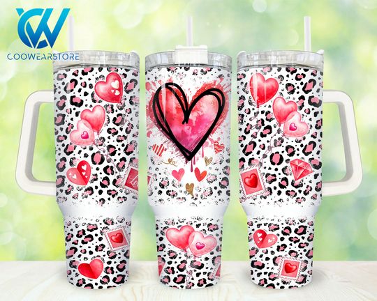 Discover Heart Valentines 40oz Tumbler Wrap Png, Happy Valentines Day 2 pieces 40 oz Tumbler Png, Couple Love Tumbler 40oz Png, Sublimation Designs