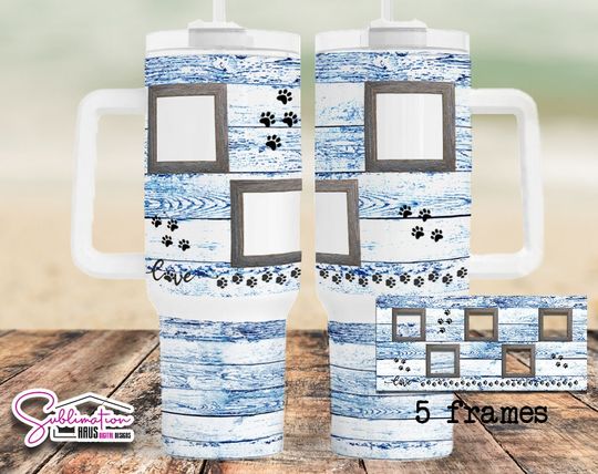 Discover Dog Photo Frame 40oz Tumbler Wrap: Sublimation Design
