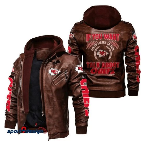 Kansas City Chiefs Leather Hood Jacket