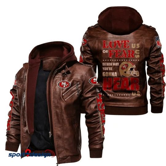 San Francisco 49ers Leather Hood Jacket