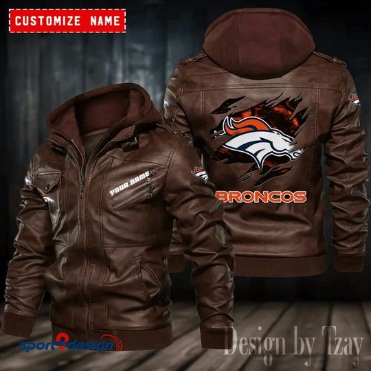 Denver Broncos Leather Hood Jacket
