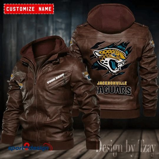 Jacksonville Jaguars Leather Hood Jacket