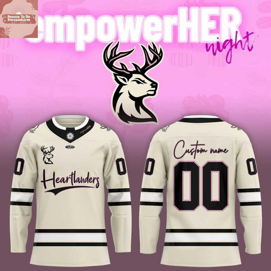 Discover Iowa Heartlanders EmpowerHer Night 2026 Personalized Hockey Jersey