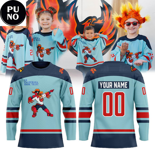 Discover Coachellla Valley Firebirds x Kids Night 2026 Personalized Hockey Jersey