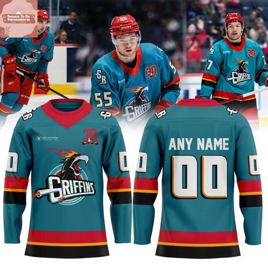 Discover Grand Rapids Griffins x Hat tricks and Hoops Night Personalized Hockey Jersey