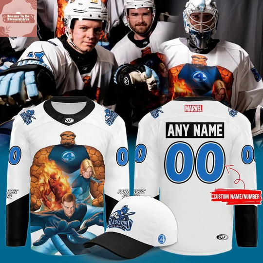 Discover Atlanta Gladiators x Fantastic Four Marvel Super Hero Night 2025 Personalized Hockey Jersey