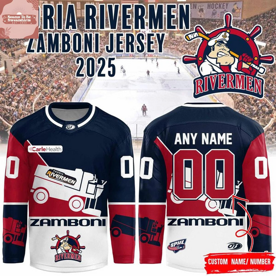 Discover Peoria Rivermen Zamboni New Version 2025 Personalized Hockey Jersey