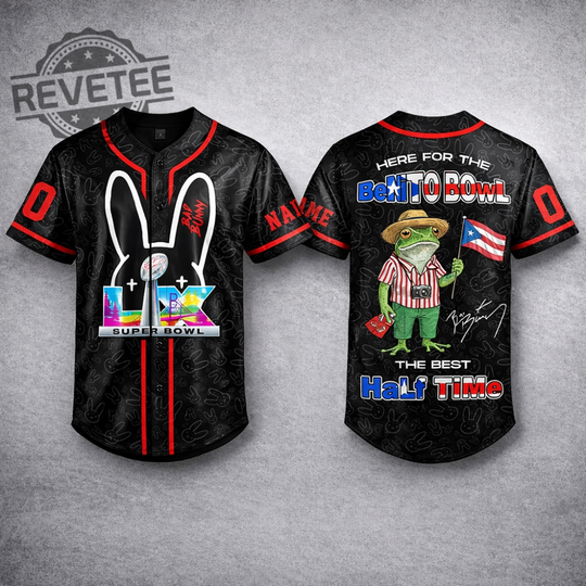 Personalized Bad Bunny Benito Bowl 2026 Halftime Jersey Baseball Shirt