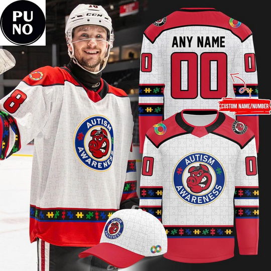 Discover Rockford IceHogs Autism Awareness Night 2026 Personalized Hockey Jersey