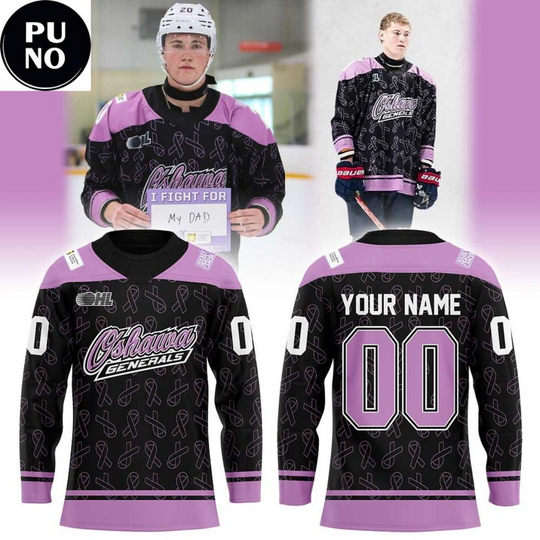 Discover Oshawa Generals Hockey Fights Cancer 2026 Personalized Hockey Jersey