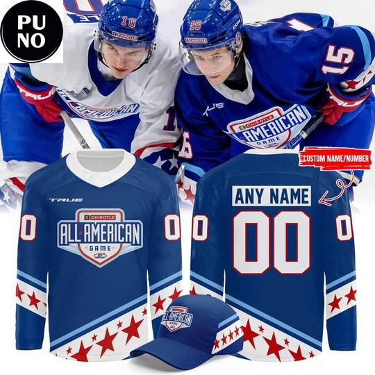 Discover USA Hockey x Chipotle All American Game 2026 Blue Personalized Hockey Jersey