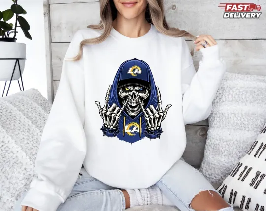 Discover Rams Skull Football Sweatshirt, Gift for Fan