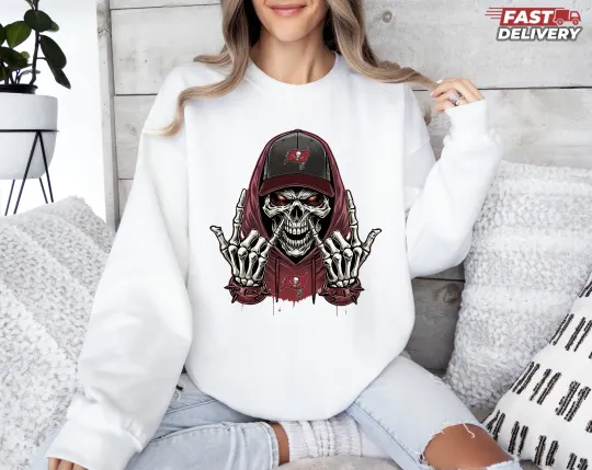 Buccaneers Skull Football Sweatshirt, Gift for Fan