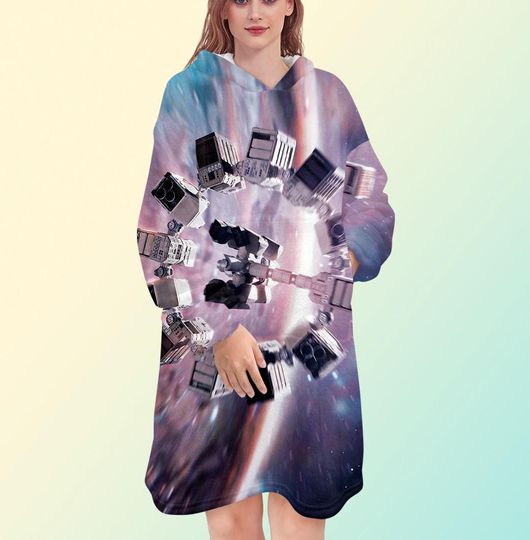 Discover Interstellar blanket hoodie, galaxy oversize fleece sweatshirt, Unisex