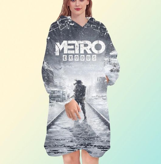 Discover Metro Exodus blanket hoodie, oversize fleece sweatshirt, Unisex