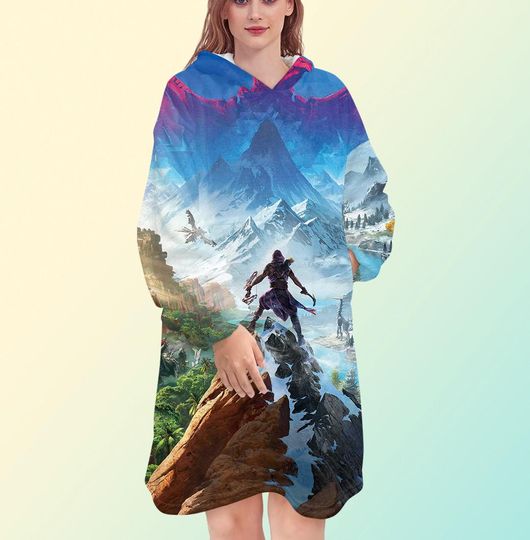 Discover Horizon Call Of The Mountain blanket hoodie, oversize fleece sweatshirt, Unisex