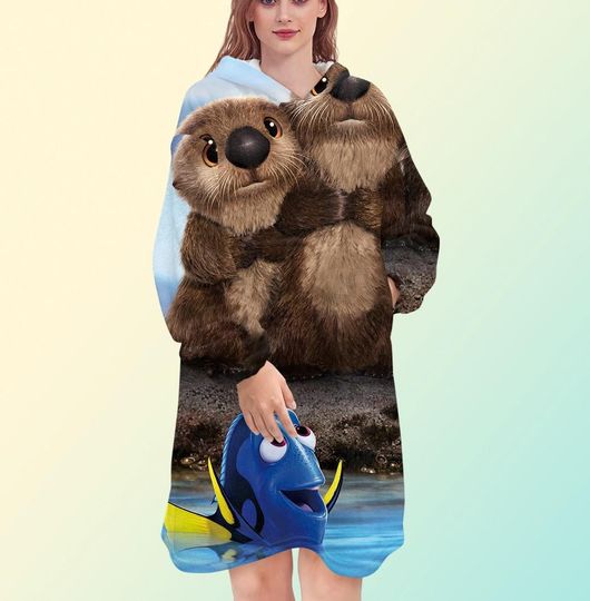 Discover Finding Dory blanket hoodie, oversize fleece sweatshirt, Unisex