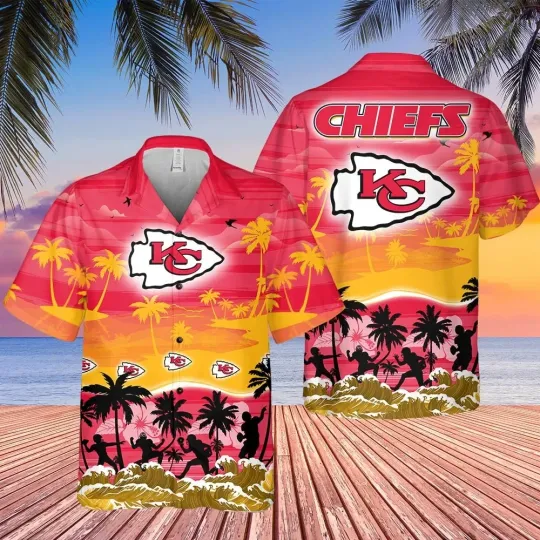 Discover Kansas City Football Team Chiefss Hawaiian Button Down Shirt