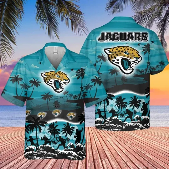 Jacksonville Football Team Jaguarss Hawaiian Button Down Shirt