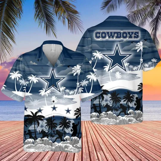 Discover Dallas Football Team Cowboyss Hawaiian Button Down Shirt