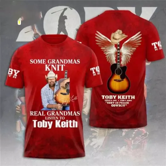 Some Grandmas Knit Real Grandmas Listen To Toby Keith Signature 3D T-Shirt