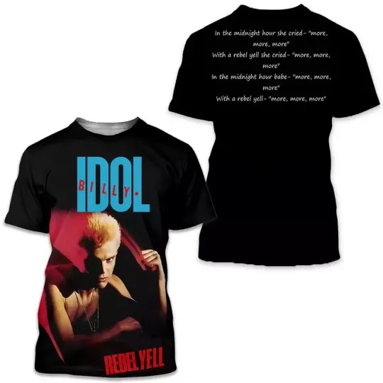 Discover Billy Idol Rebel Yell Music AOP 3D T-shirt