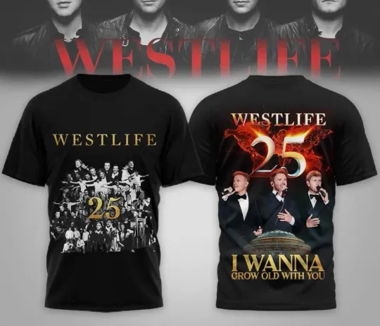 Discover Westlife 25th Anniversary 2026 I Wanna Grow Old With You 3D Tshirt