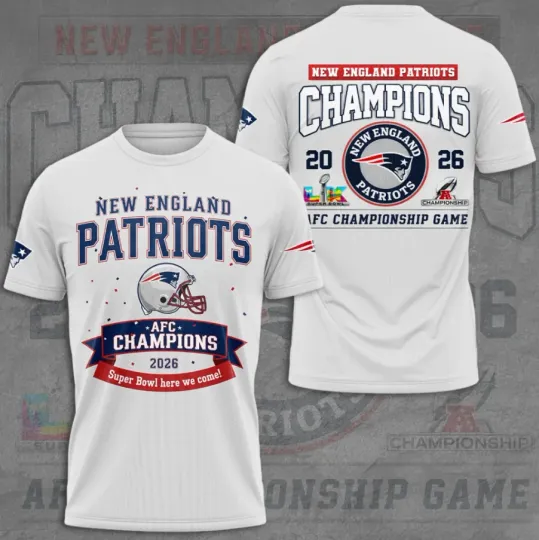 Discover New England Patri0T Champions 2026 3D T-Shirt Gift For Sport Fans