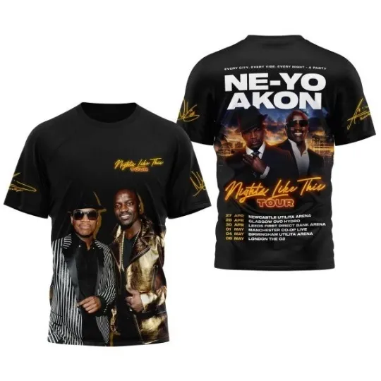 Discover NE-YO & Akon Nights Like This Tour T-Shirt 3D