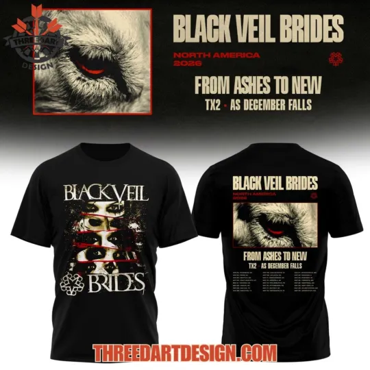 Discover Black Veil Bride From Ashes To New Tour 3D T-Shirt