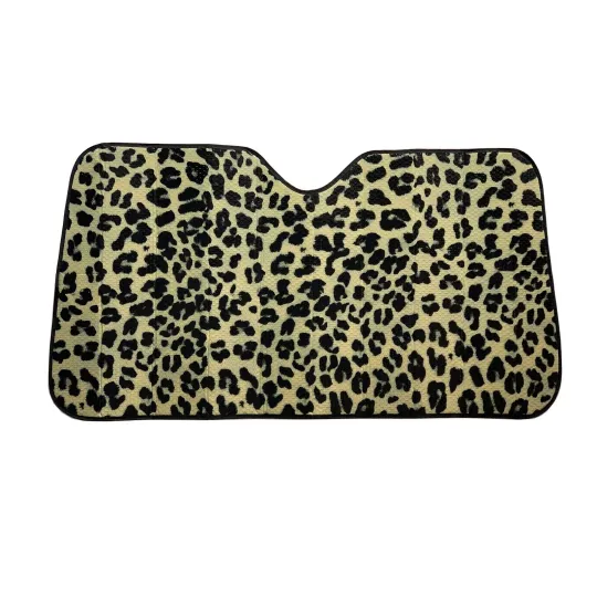 Discover New Brown Leopard Front Windshield Sun Shade Accordion 57" x 27"