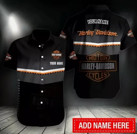 Discover Personalized Harley Motor Racing Davidson Casual Button Down Shirt Unisex S-5XL