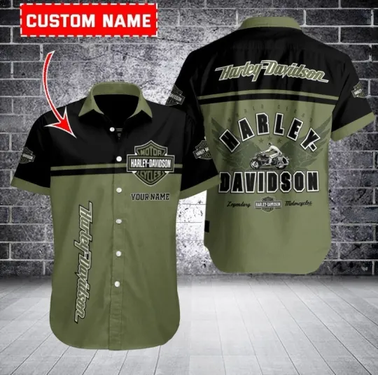Discover Personalized Harley Motor Racing Davidson Casual Button Down Shirt Unisex Adults