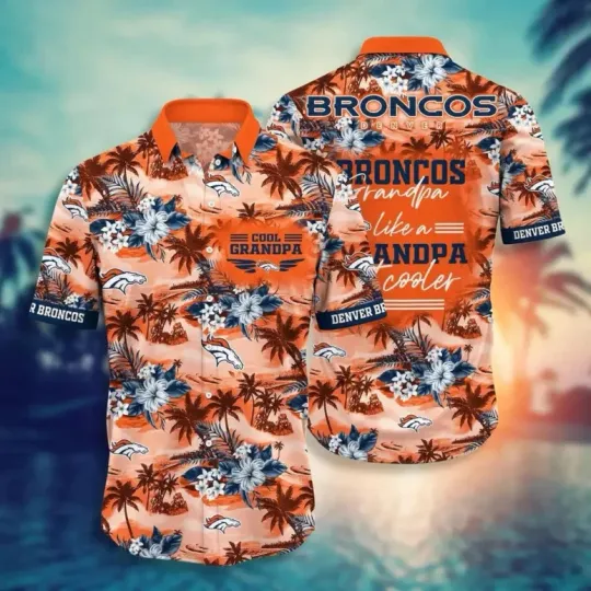 Discover Denver Football Cool Grandpa Hawaiian Gift For Fans, Gift For Friends