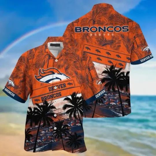 Discover Denver Football Coastal Palm Waves Hawaiian, Gift For Fans, Gift For Friends