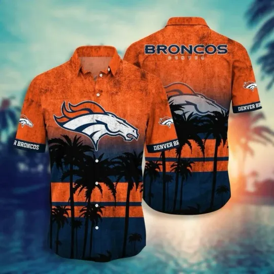 Discover Denver Football Sunset Palm Paradise Hawaiian, Gift For Fans, Gift For Friends